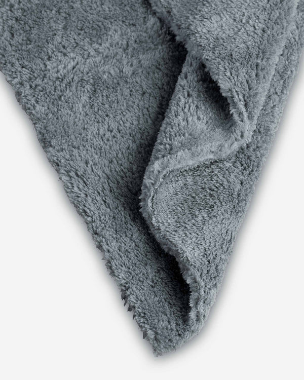 Borderless Grey Plush Microfiber Towel