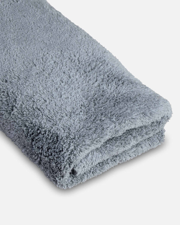 Borderless Grey Plush Microfiber Towel