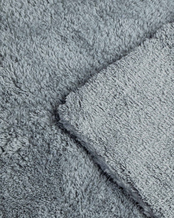 Borderless Grey Plush Microfiber Towel